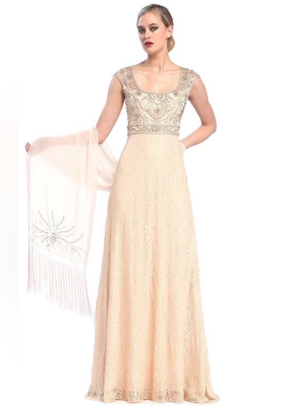 Sue Wong- long beaded lace size 6 dress